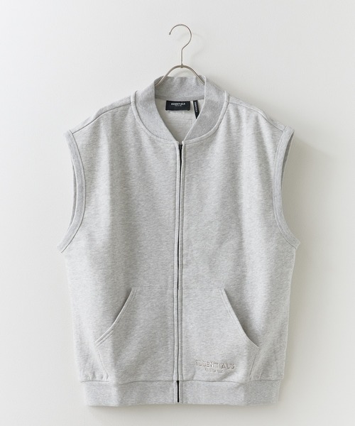FOG ESSENTIALS(エフオージーエッセンシャルズ)の「FOG ESSENTIALS/エッセンシャルズ FULL ZIP SS SWEAT VEST ベスト(ベスト・メンズ・ライトグレー/タン・S/M/L/XL)」の1枚目の写真