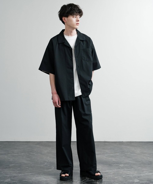 ohotoroのシャツとパンツセット SITRY セットアップ ポリトロ オープンカラー シャツ