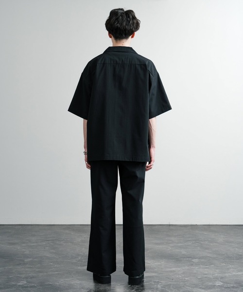 セール】セットアップ 接触冷感オーバーサイズ開襟半袖シャツ