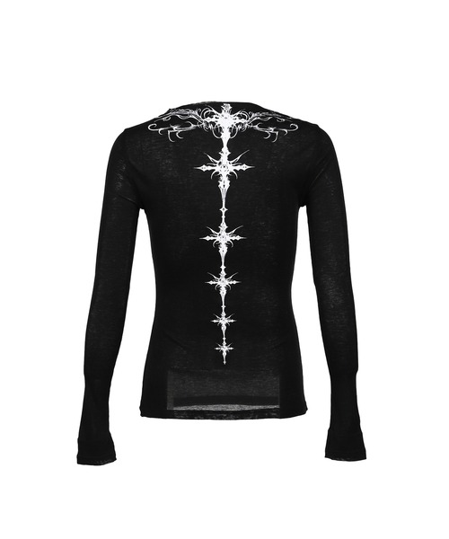 トップス Jaded London INES BLACK HENLEY TOP Ines Waffle White Long Sleeve Tee | Jaded London | Clothing