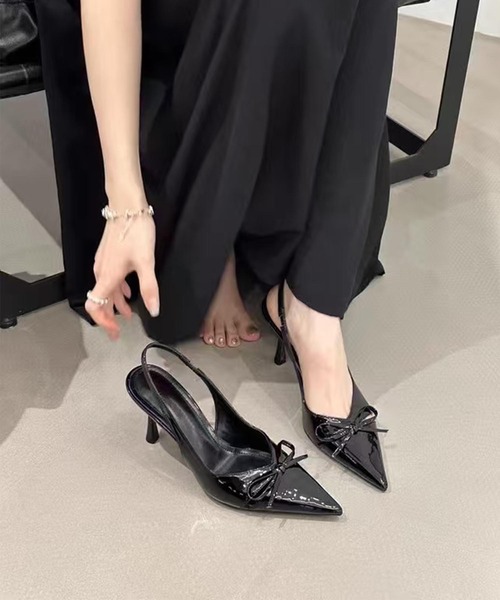 shoes365（シューズスリーシックスファイヴ）の「リボンストラップパンプス (SS)（パンプス・レディース・ピンク/シルバー/ブラック・22.5cm/23.5cm/24.5cm/23.0cm/24.0cm）」の6枚目の写真