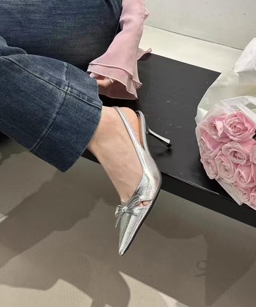 shoes365（シューズスリーシックスファイヴ）の「リボンストラップパンプス (SS)（パンプス・レディース・ピンク/シルバー/ブラック・22.5cm/23.5cm/24.5cm/23.0cm/24.0cm）」の9枚目の写真