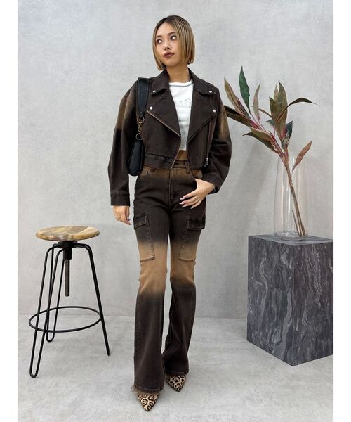 EVRIS（エヴリス）の「スタッズグラフィックショートTシャツ（Tシャツ/カットソー・レディース・ホワイト/ブラック/イエロー・FREE）」の14枚目の写真