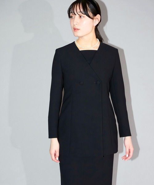 ノーカラーフォーマルジャケット【喪服・礼服】【入卒式・結婚式