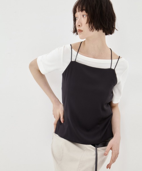 STUDIOUS（ステュディオス）の「【STUDIOUS/ステュディオス】Stretch Satin Camisole/ストレッチサテンキャミソール（キャミソール・レディース・ブラック/ライトベージュ/ワイン・FREE）」の11枚目の写真