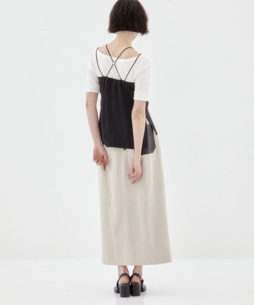 STUDIOUS（ステュディオス）の「【STUDIOUS/ステュディオス】Stretch Satin Camisole/ストレッチサテンキャミソール（キャミソール・レディース・ブラック/ライトベージュ/ワイン・FREE）」の18枚目の写真