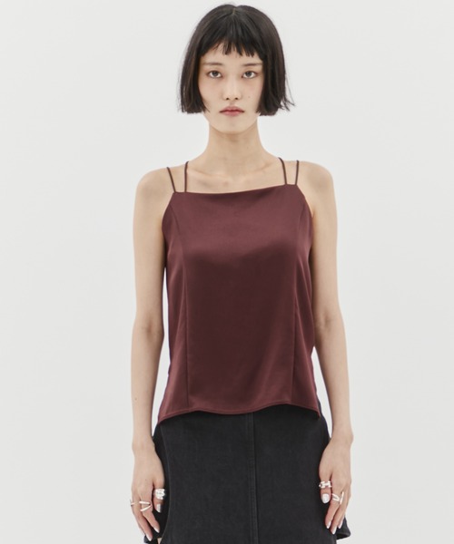 STUDIOUS/ステュディオス】Stretch Satin Camisole/ストレッチ
