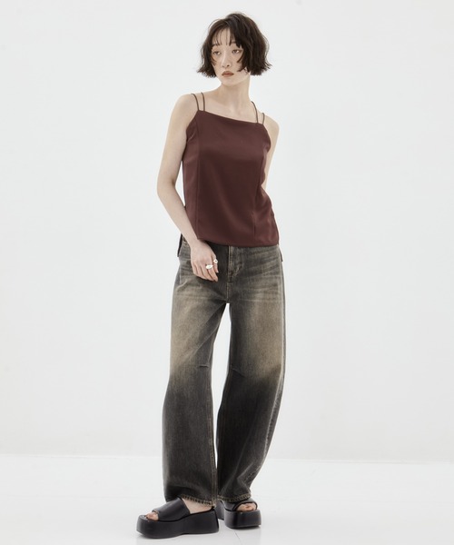 STUDIOUS（ステュディオス）の「【STUDIOUS/ステュディオス】Stretch Satin Camisole/ストレッチサテンキャミソール（キャミソール・レディース・ブラック/ライトベージュ/ワイン・FREE）」の22枚目の写真