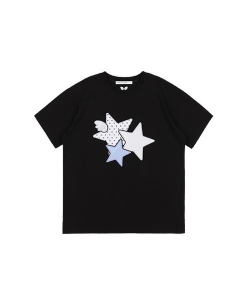 FANCY CLUB（ファンシークラブ）の「【FANCY CLUB】Mix Star Angel Patch Tee / 【ファンシークラブ】ミックススターエンジェルパッチ半袖Tシャツ（Tシャツ/カットソー・レディース・ブラック/ブラック系その他/ホワイト/ホワイト系その他・S/M）」の11枚目の写真
