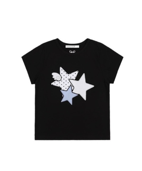 FANCY CLUB（ファンシークラブ）の「【FANCY CLUB】Mix Star Angel Patch Tee / 【ファンシークラブ】ミックススターエンジェルパッチ半袖Tシャツ（Tシャツ/カットソー・レディース・ブラック/ブラック系その他/ホワイト/ホワイト系その他・S/M）」の9枚目の写真