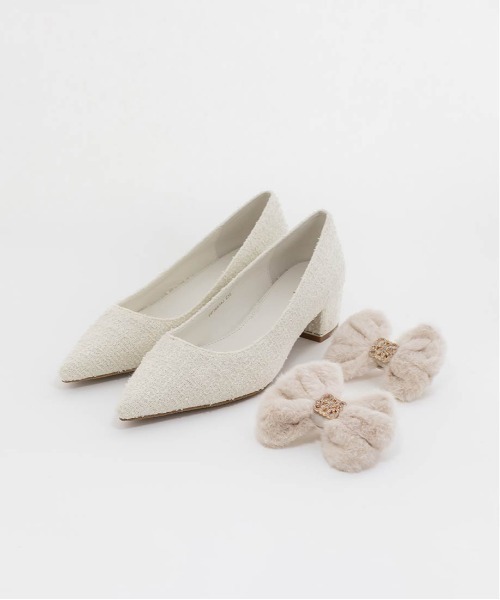 RANDA（ランダ）の「2WAY ファーリボンパーツパンプス（パンプス