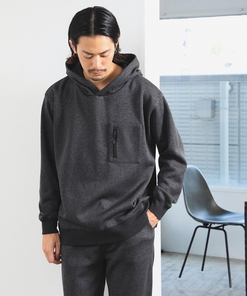 B:MING by BEAMS(ビーミングバイビームス)の「ライトフリース フーデッド パーカ(スウェット・メンズ・チャコールグレー/ライトグレー/ネイビー・S/M/L/XL)」の4枚目の写真