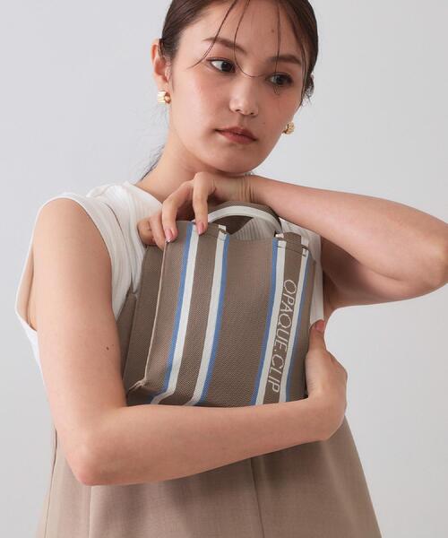 OPAQUE.CLIP(オペークドットクリップ)の「【2WAY】ラインハンドルスクエアニットミニショルダーバッグ(ショルダーバッグ・レディース・ベージュ/ネイビー/ブラック・00)」の6枚目の写真