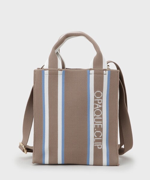 OPAQUE.CLIP(オペークドットクリップ)の「【2WAY】ラインハンドルスクエアニットミニショルダーバッグ(ショルダーバッグ・レディース・ベージュ/ネイビー/ブラック・00)」の12枚目の写真