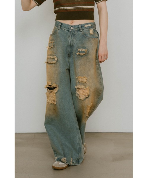 damage denim pants（Tシャツ/カットソー）｜Knuth Marf
