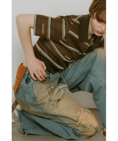 クヌースマーフ　デニムパンツ Knuth Marf（クヌースマーフ）の「damage denim pants（デニム