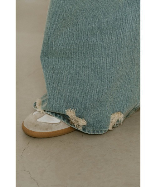 Knuth Marf（クヌースマーフ）の「damage denim pants（デニムパンツ・レディース・ブラック×ホワイト/サックスブルー/ブラック×ブラック・X-SMALL/SMALL/MEDIUM/LARGE）」の19枚目の写真