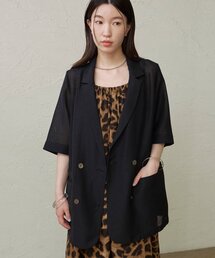 Omekashi | シアーメッシュ5分袖ジャケット(テーラードジャケット)