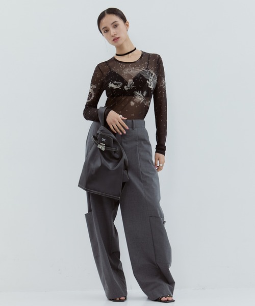 beautiful people（ビューティフルピープル）の「【beautiful people/ビューティフルピープル】large market bag in shrink leather/ラージマーケットバッグインシュリンクレザー（ハンドバッグ・レディース・ブラック・FREE）」の4枚目の写真