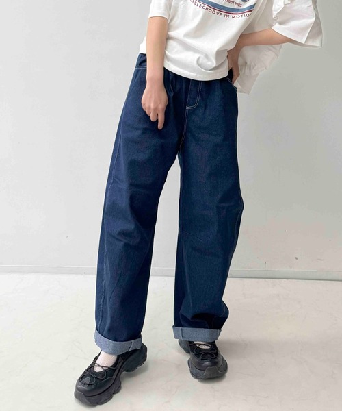 AS KNOW AS plus(アズノゥアズプラス)の「●ひんやり冷感 マルチメリット カーブシルエットイージーパンツ(デニムパンツ・レディース・ブルー/ブラック/サックスブルー/サックスブルー系/ブラウン系/ブルー系/ブラック系/ホワイト系その他/ブラック系1/ブルー系1/ブラック系その他/ネイビー系/その他/その他1・FREE)」の9枚目の写真