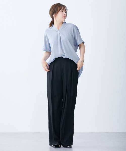slattgir(スラットジール)の「高身長 スカーフベルト付タックワイドパンツ(トールサイズ)(その他パンツ・レディース・ベージュ系/ブラック系・T4L/T3L/TLL/TL/TM/T5L)」の5枚目の写真