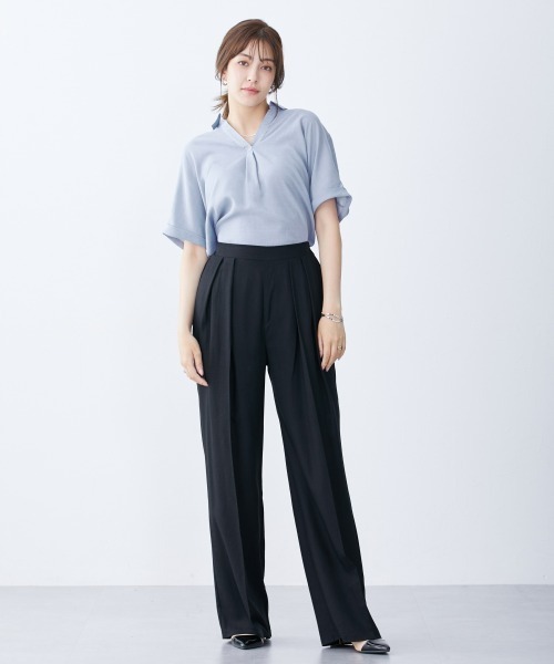 slattgir(スラットジール)の「高身長 スカーフベルト付タックワイドパンツ(トールサイズ)(その他パンツ・レディース・ベージュ系/ブラック系・T4L/T3L/TLL/TL/TM/T5L)」の6枚目の写真