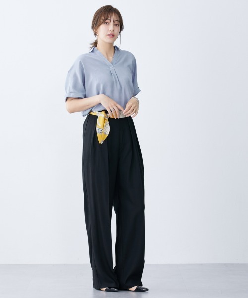 slattgir(スラットジール)の「高身長 スカーフベルト付タックワイドパンツ(トールサイズ)(その他パンツ・レディース・ベージュ系/ブラック系・T4L/T3L/TLL/TL/TM/T5L)」の11枚目の写真