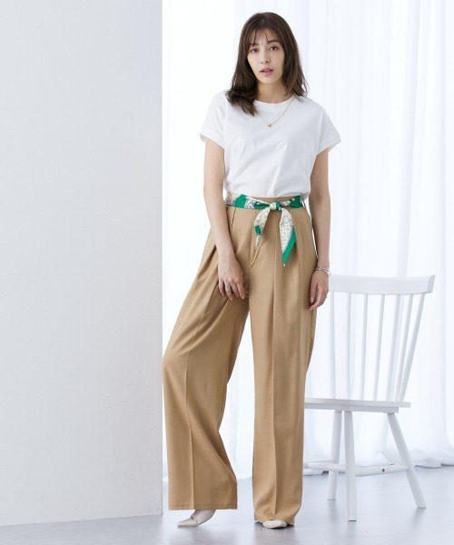 slattgir(スラットジール)の「高身長 スカーフベルト付タックワイドパンツ(トールサイズ)(その他パンツ・レディース・ベージュ系/ブラック系・T4L/T3L/TLL/TL/TM/T5L)」の13枚目の写真