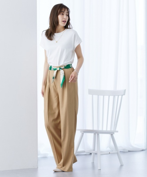 slattgir(スラットジール)の「高身長 スカーフベルト付タックワイドパンツ(トールサイズ)(その他パンツ・レディース・ベージュ系/ブラック系・T4L/T3L/TLL/TL/TM/T5L)」の15枚目の写真