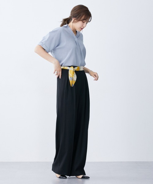 slattgir(スラットジール)の「高身長 スカーフベルト付タックワイドパンツ(トールサイズ)(その他パンツ・レディース・ベージュ系/ブラック系・T4L/T3L/TLL/TL/TM/T5L)」の8枚目の写真