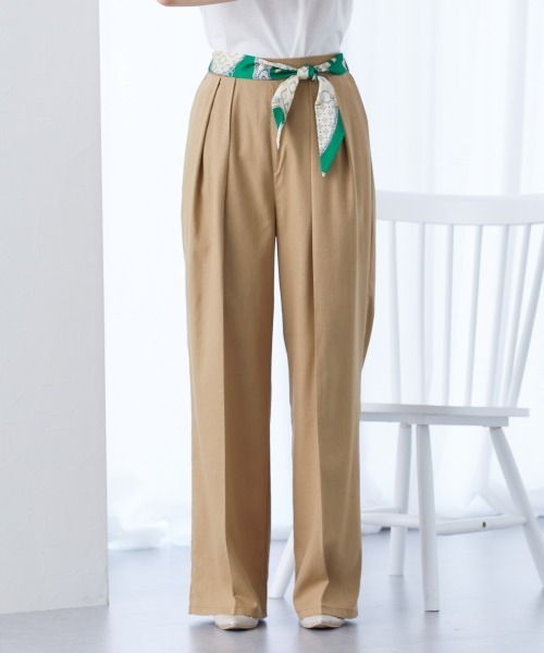 slattgir(スラットジール)の「高身長 スカーフベルト付タックワイドパンツ(トールサイズ)(その他パンツ・レディース・ベージュ系/ブラック系・T4L/T3L/TLL/TL/TM/T5L)」の18枚目の写真