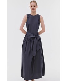 ウエストリボン ノースリーブロングワンピース FX25L403【Fano Studios