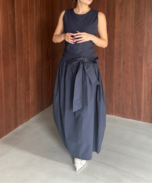 MARNI ノースリーブ ワンピース ウエストリボン オーバーサイズ MARNI ノースリーブ ワンピース ウエストリボン オーバーサイズ