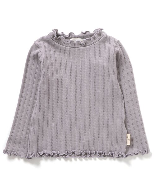 Seraph(セラフ)の「【ジュニア対応】針抜きテレコ長袖Tシャツ(Tシャツ/カットソー・キッズ・アイボリー/チャコール/ラベンダー/レンガ・80/90/100/110/120/130/140)」の3枚目の写真