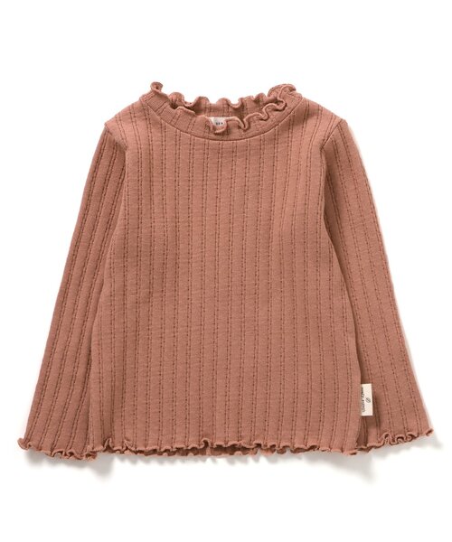 Seraph(セラフ)の「【ジュニア対応】針抜きテレコ長袖Tシャツ(Tシャツ/カットソー・キッズ・アイボリー/チャコール/ラベンダー/レンガ・80/90/100/110/120/130/140)」の4枚目の写真