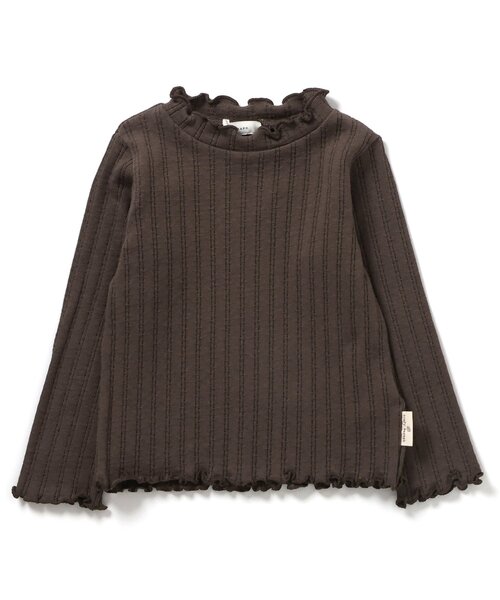 Seraph(セラフ)の「【ジュニア対応】針抜きテレコ長袖Tシャツ(Tシャツ/カットソー・キッズ・アイボリー/チャコール/ラベンダー/レンガ・80/90/100/110/120/130/140)」の1枚目の写真