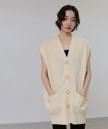 ADAM ET ROPE FEMME ホワイトジレ ADAM ET ROPE' FEMME アダムエロペ ボンディングジレ ホワイト