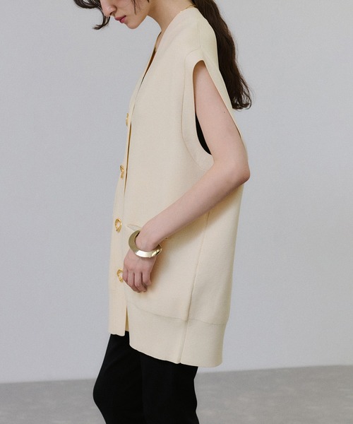 新品 ADAM ET ROPE' 25AW 【サステナブル】ミドルニットジレ アダム エ ロペ ADAM ET ROPE' 【サステナブル】ミドル