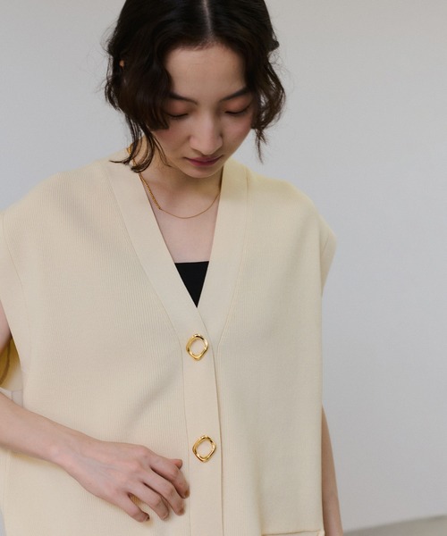 アダムエロペ、サステナブル　ミドルニットジレ　ニットベスト サステナブル】ミドルニットジレ（ベスト）｜ADAM ET ROPE