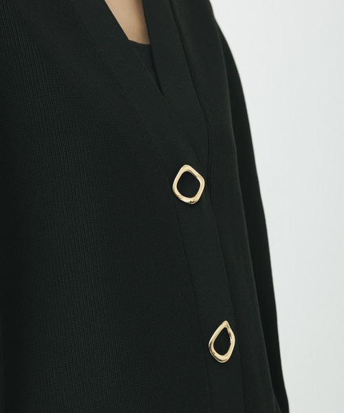 ADAM ET ROPE' サステナブル ミドルニットジレ　ブラック ADAM ET ROPÉ FEMME(アダム エ ロペ ファム) / 【サステナブル】ミドル