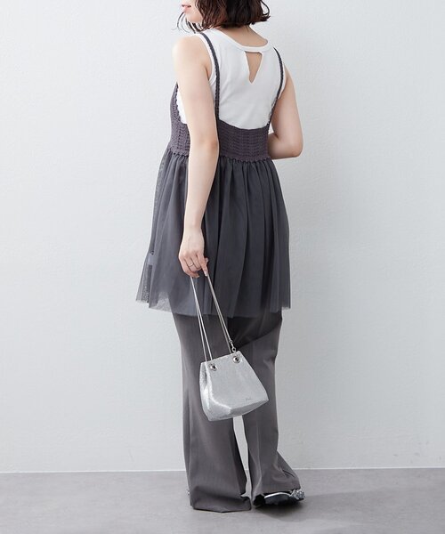 Remind me and forever(リマインドミーアンドフォーエバー)の「【いつものコーデにプラスしたい】かぎ針チュールチュニック(シャツ/ブラウス・レディース・ブラウン/チャコールグレー/アイボリー・FREE)」の15枚目の写真