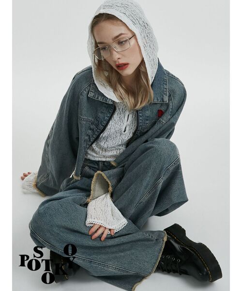 jouetie(ジュエティ)の「【something×PosTokyo】TUCK BUGGY/タックバギーデニムパンツ(デニムパンツ・レディース・ブルー/ブラック/ピンク・SMALL/MEDIUM)」の5枚目の写真