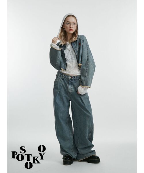 jouetie(ジュエティ)の「【something×PosTokyo】TUCK BUGGY/タックバギーデニムパンツ(デニムパンツ・レディース・ブルー/ブラック/ピンク・SMALL/MEDIUM)」の8枚目の写真