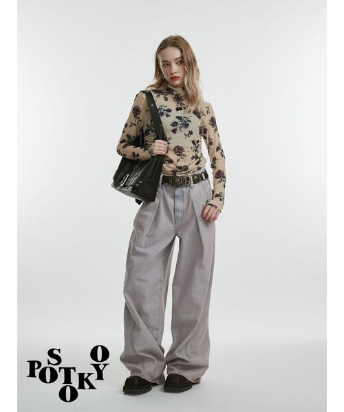 jouetie(ジュエティ)の「【something×PosTokyo】TUCK BUGGY/タックバギーデニムパンツ(デニムパンツ・レディース・ブルー/ブラック/ピンク・SMALL/MEDIUM)」の10枚目の写真