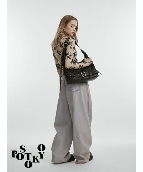 jouetie(ジュエティ)の「【something×PosTokyo】TUCK BUGGY/タックバギーデニムパンツ(デニムパンツ・レディース・ブルー/ブラック/ピンク・SMALL/MEDIUM)」の12枚目の写真