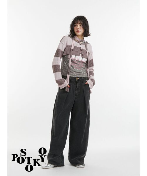 jouetie(ジュエティ)の「【something×PosTokyo】TUCK BUGGY/タックバギーデニムパンツ(デニムパンツ・レディース・ブルー/ブラック/ピンク・SMALL/MEDIUM)」の14枚目の写真