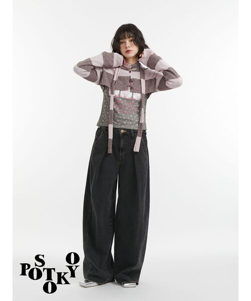 jouetie(ジュエティ)の「【something×PosTokyo】TUCK BUGGY/タックバギーデニムパンツ(デニムパンツ・レディース・ブルー/ブラック/ピンク・SMALL/MEDIUM)」の16枚目の写真