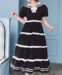 リルリリー ワンピース　トップス lilLilly（リルリリー）の「ドットサテンロングキャミドレス