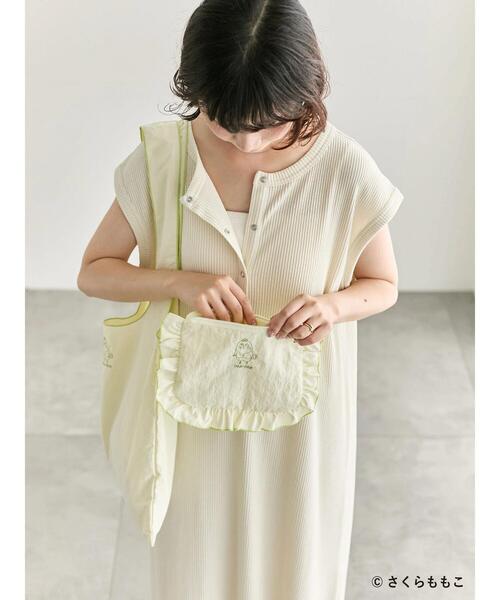 Samansa Mos2 blue（サマンサモスモスブルー）の「COJI-COJI/フリルポーチ（ハンドバッグ・レディース・イエロー/グレー・F）」の7枚目の写真