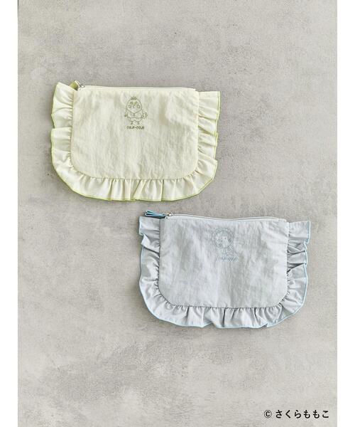 Samansa Mos2 blue（サマンサモスモスブルー）の「COJI-COJI/フリルポーチ（ハンドバッグ・レディース・イエロー/グレー・F）」の12枚目の写真